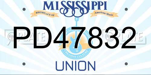 PD47832 Mississippi License Plate