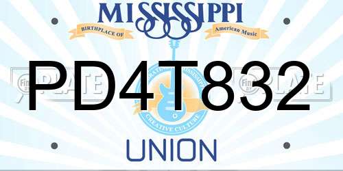 PD4T832 Mississippi License Plate