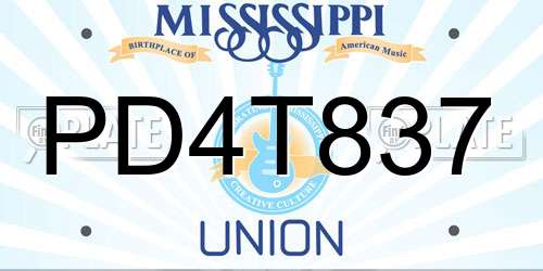 PD4T837 Mississippi License Plate