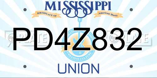 PD4Z832 Mississippi License Plate