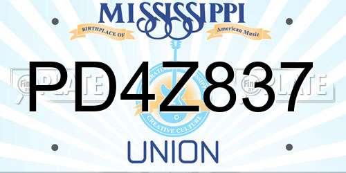 PD4Z837 Mississippi License Plate