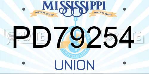 PD79254 Mississippi License Plate
