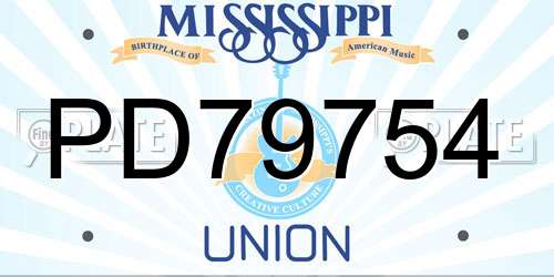 PD79754 Mississippi License Plate