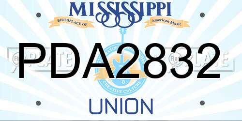 PDA2832 Mississippi License Plate