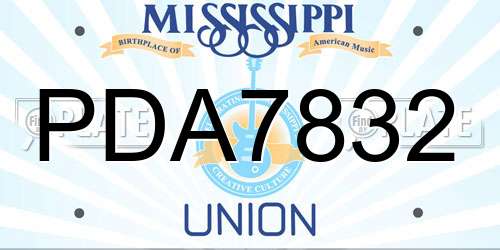 PDA7832 Mississippi License Plate