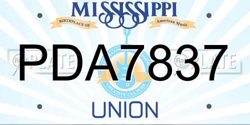 PDA7837 Mississippi License Plate