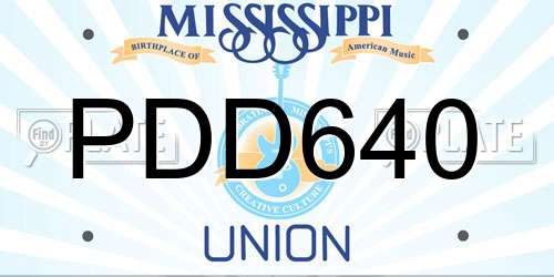 PDD640 Mississippi License Plate