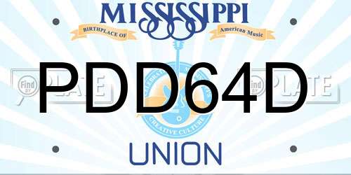 PDD64D Mississippi License Plate