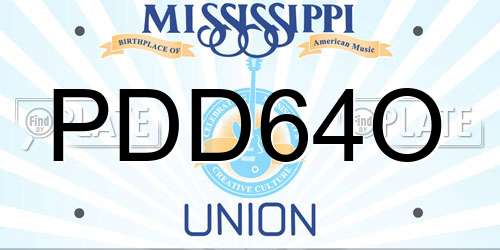 PDD64O Mississippi License Plate