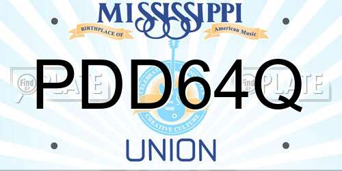PDD64Q Mississippi License Plate