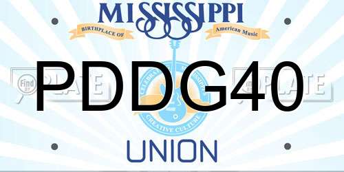 PDDG40 Mississippi License Plate