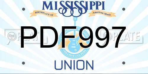 PDF997 Mississippi License Plate