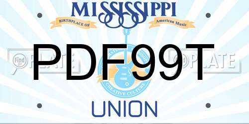 PDF99T Mississippi License Plate