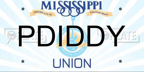 PDIDDY Mississippi License Plate