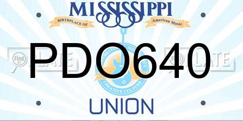 PDO640 Mississippi License Plate