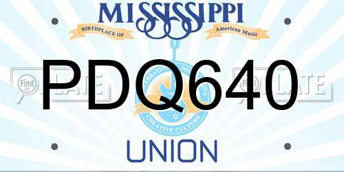 PDQ640 Mississippi License Plate