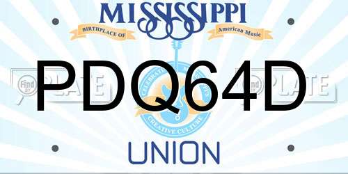 PDQ64D Mississippi License Plate