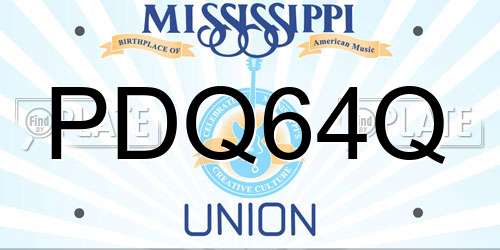 PDQ64Q Mississippi License Plate