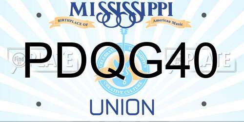 PDQG40 Mississippi License Plate
