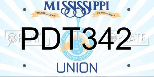PDT342 Mississippi License Plate