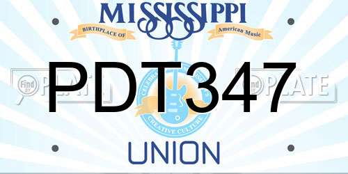 PDT347 Mississippi License Plate