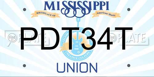 PDT34T Mississippi License Plate