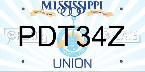 PDT34Z Mississippi License Plate