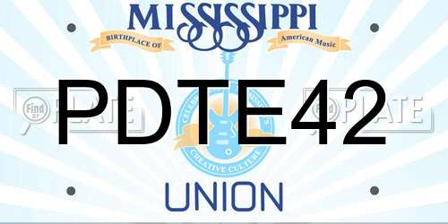 PDTE42 Mississippi License Plate