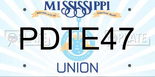 PDTE47 Mississippi License Plate