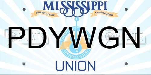 PDYWGN Mississippi License Plate