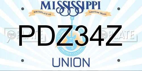 PDZ34Z Mississippi License Plate