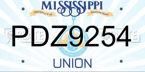 PDZ9254 Mississippi License Plate