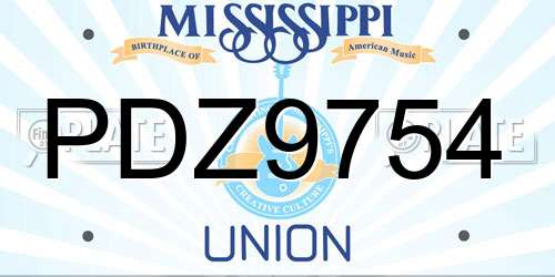 PDZ9754 Mississippi License Plate