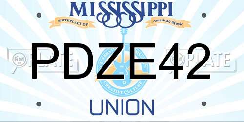 PDZE42 Mississippi License Plate