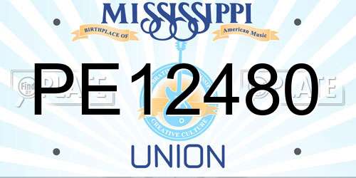 PE12480 Mississippi License Plate