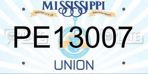 PE13007 Mississippi License Plate