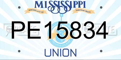 PE15834 Mississippi License Plate