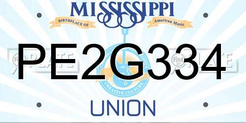 PE2G334 Mississippi License Plate