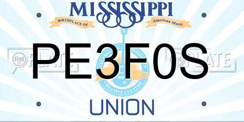 PE3F0S Mississippi License Plate