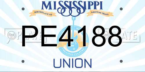 PE4188 Mississippi License Plate