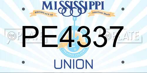 PE4337 Mississippi License Plate
