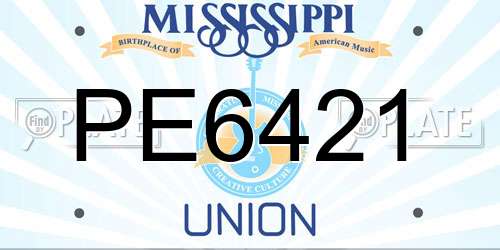 PE6421 Mississippi License Plate