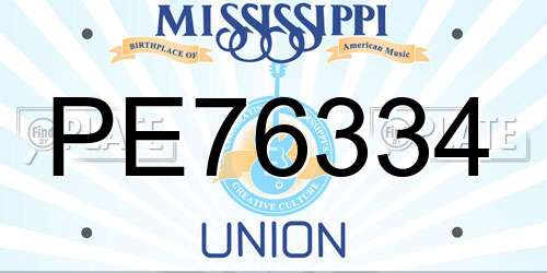 PE76334 Mississippi License Plate