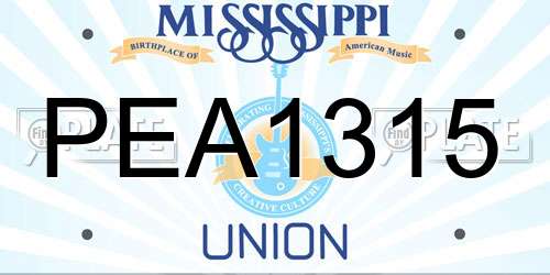 PEA1315 Mississippi License Plate