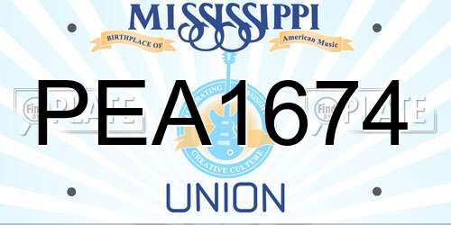 PEA1674 Mississippi License Plate