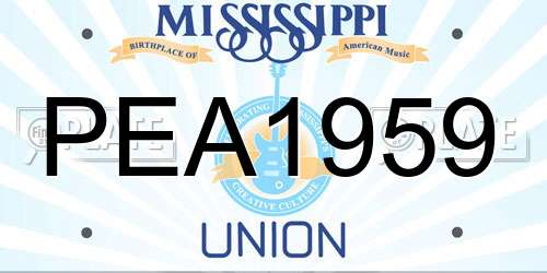 PEA1959 Mississippi License Plate