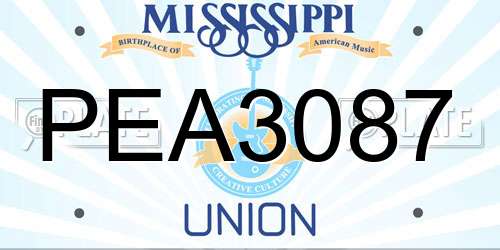 PEA3087 Mississippi License Plate