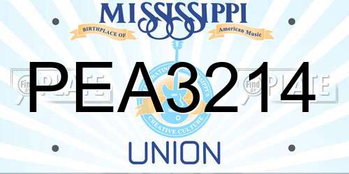 PEA3214 Mississippi License Plate
