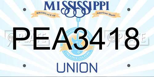 PEA3418 Mississippi License Plate