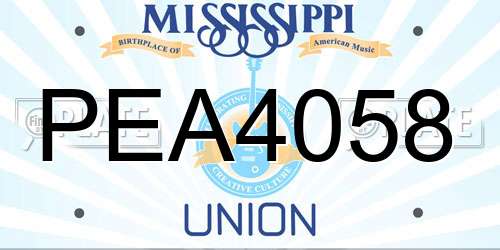 PEA4058 Mississippi License Plate